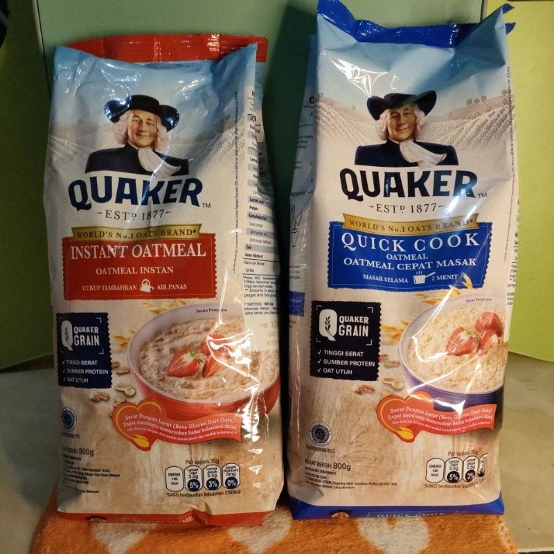 Quaker Instant Oatmeal 800 gr  Quaker Quick Cook Oatmeal 800 gram quaker oats rolled oat makanan diet quaker oatmeal 800gr quaker merah quaker biru#I