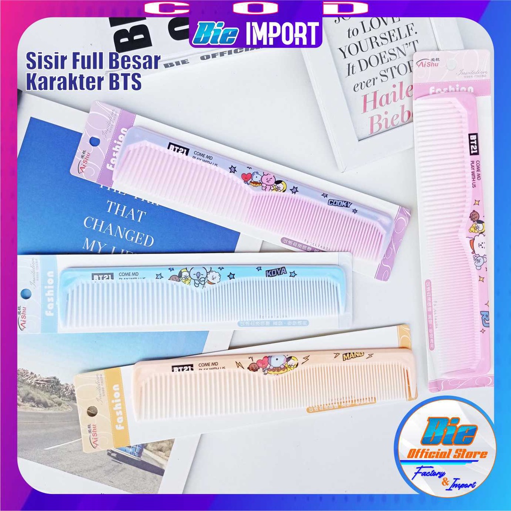 Sisir Rambut Karakter BTS Korea Size Besar &amp; Kecil impor Best Seller