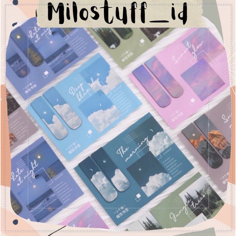 

[MILOSTUFF_ID] 2 Pcs Magnetic Bookmark Misty Forest--MS0166