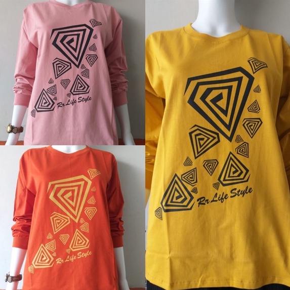 kaos lengan panjang wanita / kaos modis / kaos kekinian