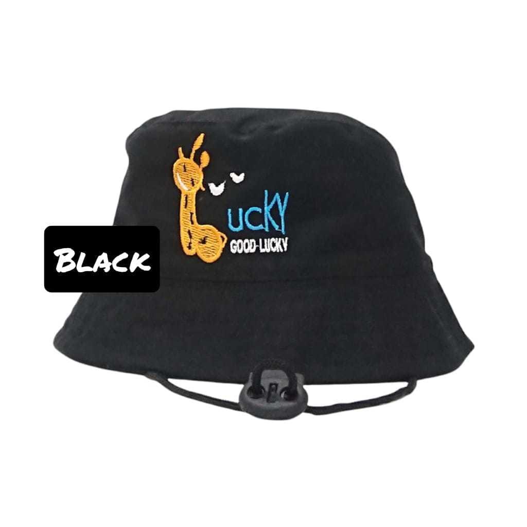 Topi Bucket Anak Tali Jerapah Bordir Good Lucky bisa bayar di tempat