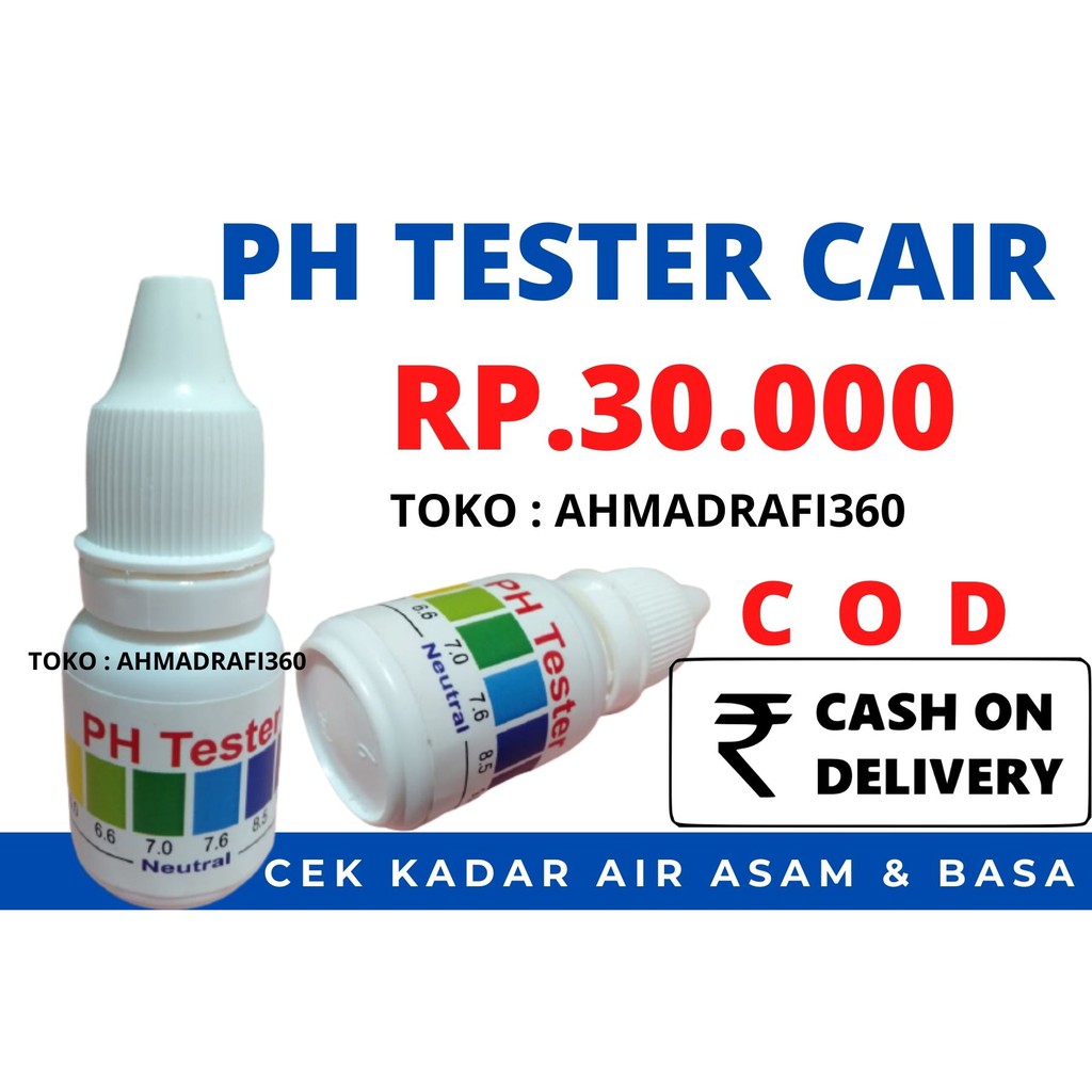 Ph Tester Cair Untuk Cek Kadar Asam & Basa Air