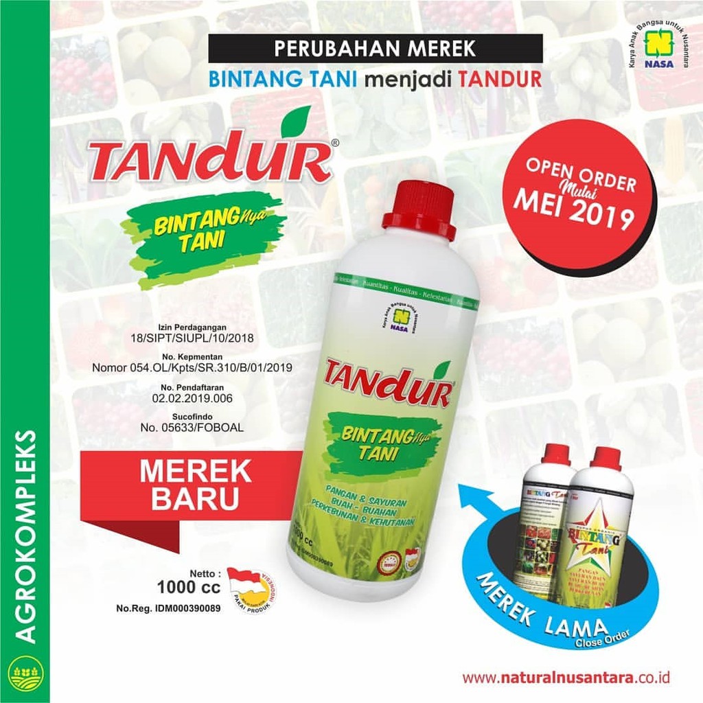 PUPUK ORGANIK CAIR BINTANG TANI TANDUR ORIGINAL PRODUK NASA PEMALANG