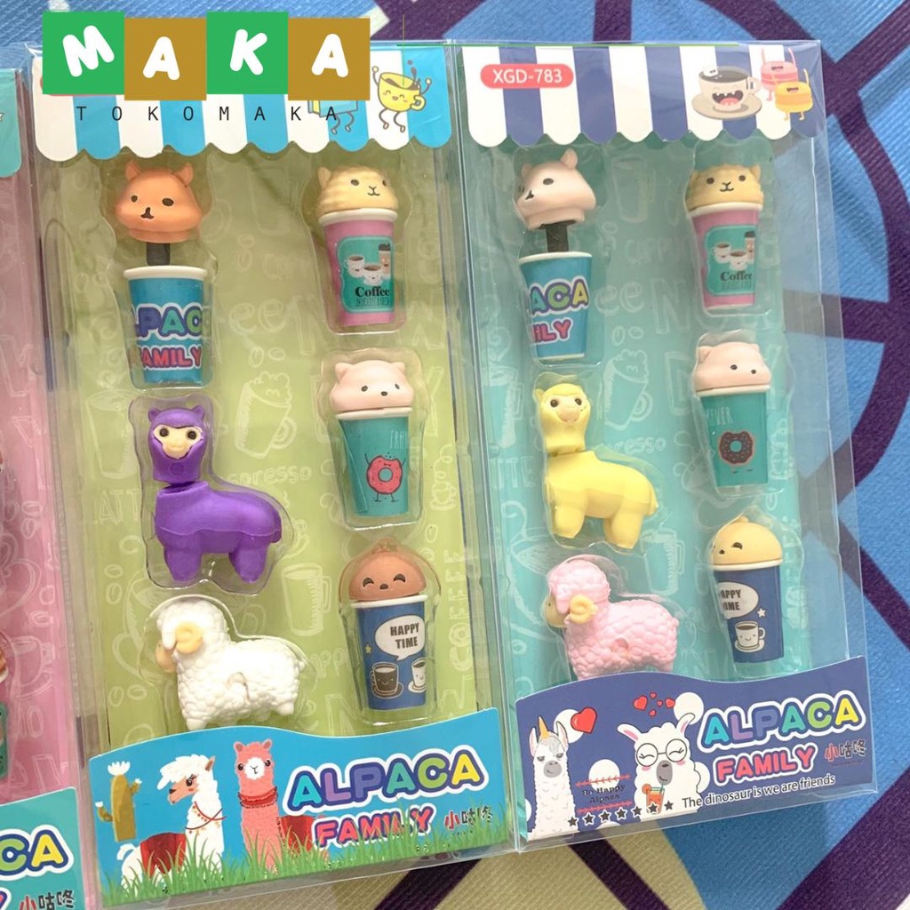 

penghapus hewan alpaca hapusan pensil ilama llama eraser box alpaca alat tulis kantor kebutuhan sekolah murah unik import