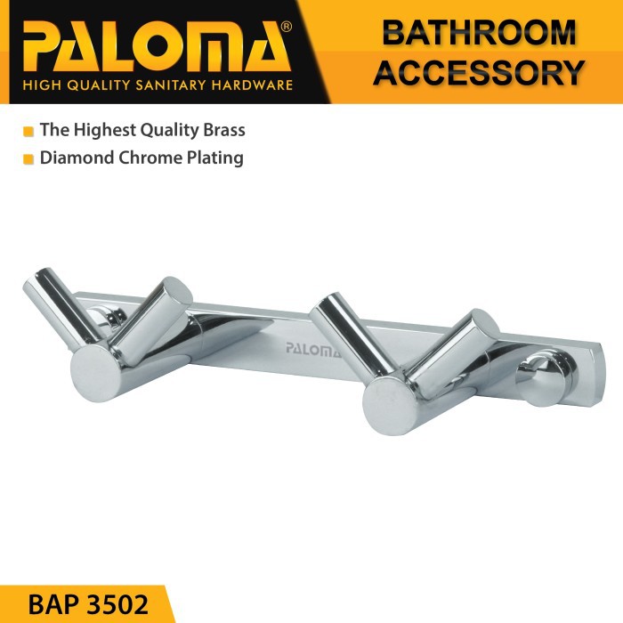 PALOMA BAP 3502 Kapstok Gantungan Baju Handuk Rak Hanger Mandi 4 Kait