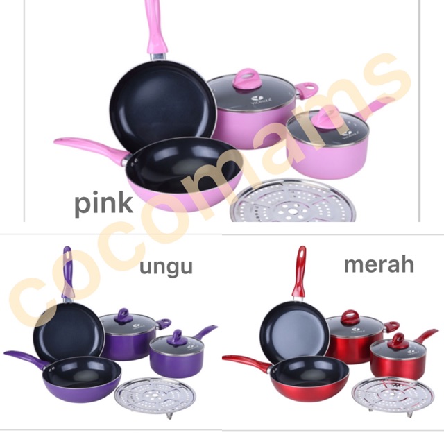 Panci set teflon V707 Vicenza Original 100% Asli
