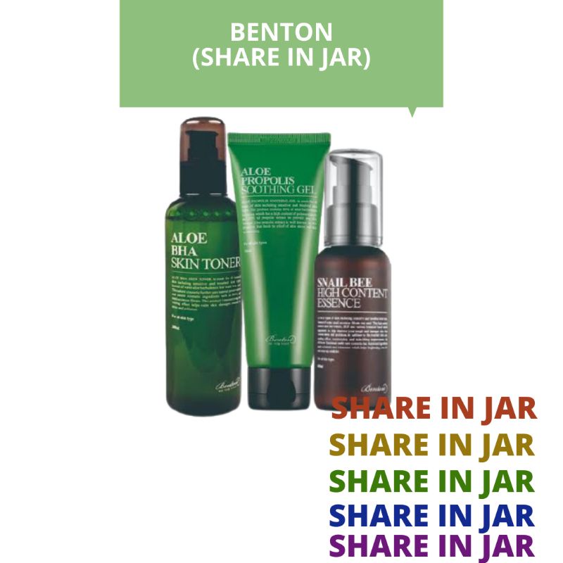 benton / share in jar benton / benton aloe propolis soothing gel / benton snail bee high essence