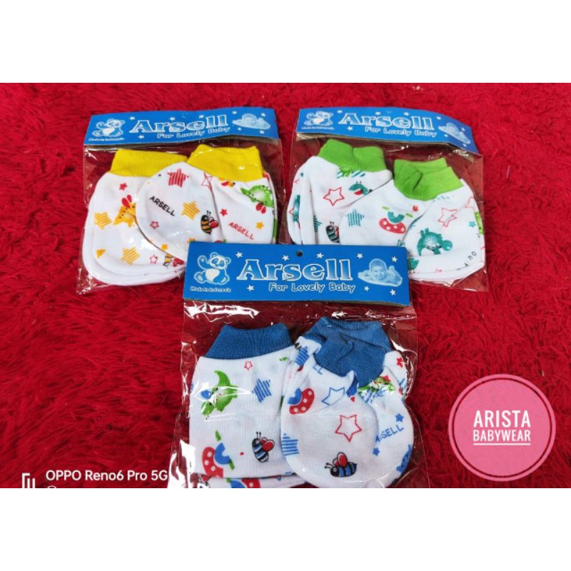 set sarung tangan + sarung kaki bayi