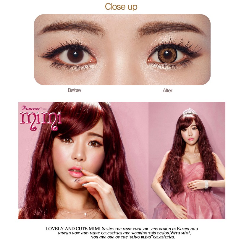 Softlens GEO Princess Mimi &amp; Cafe &amp; Eyescream Big Eyes Grey Green Gray Brown Almond Starmish Choco