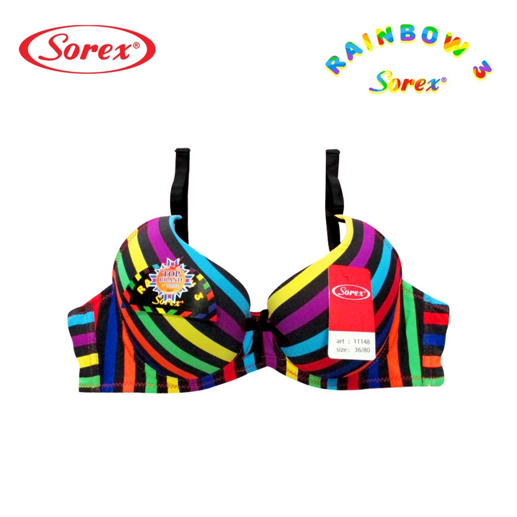 Sorex Rainbow Collection Bra 3/4 Cup kawat Busa Sedang Kait 2 Setara Cup B  BH 11148 Basic