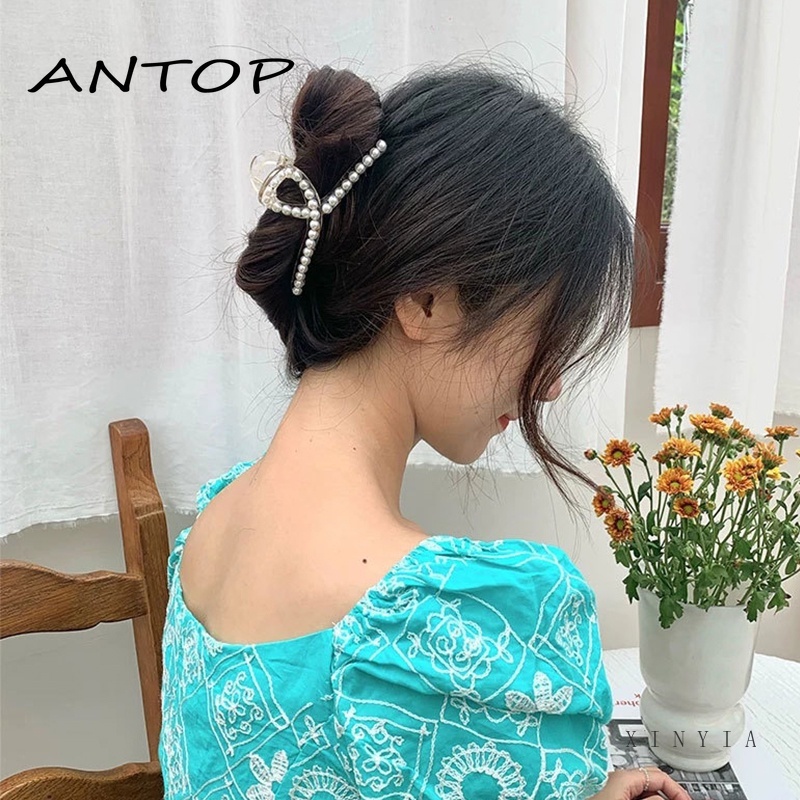 Jepit Rambut Aksen Mutiara Gaya Elegan Untuk Wanita ANTOP