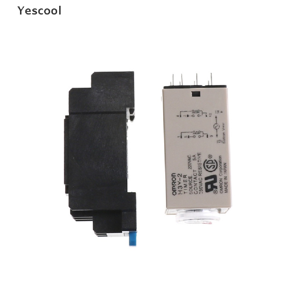 Yescool H3Y-2 AC220V Delay Timer Relay 0-10 Detik Dengan Base