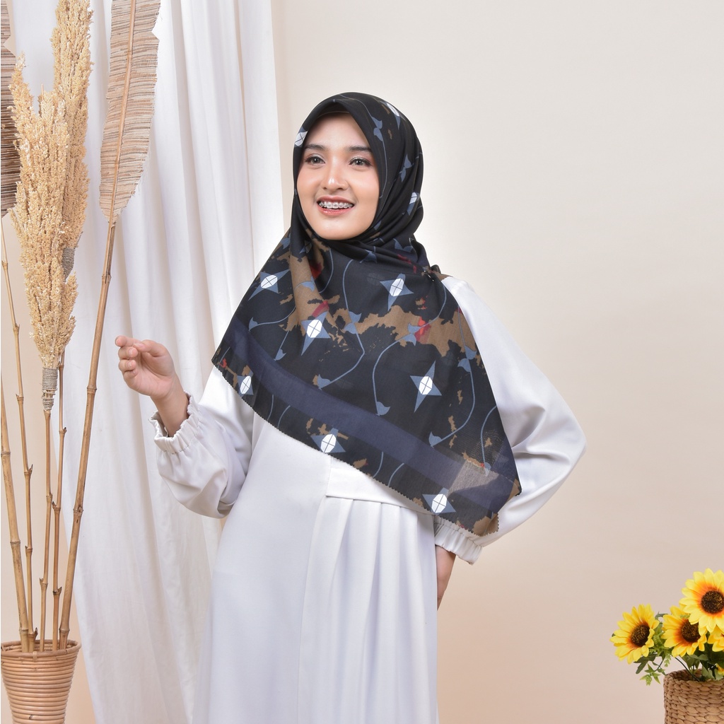JILBAB MOTIF HIJAB SEGIEMPAT VOAL MOTIF PREMIUM JILBAB PRINT LASERCUT KERUDUNG SEGIEMPAT MOTIF MURAH-Bonia