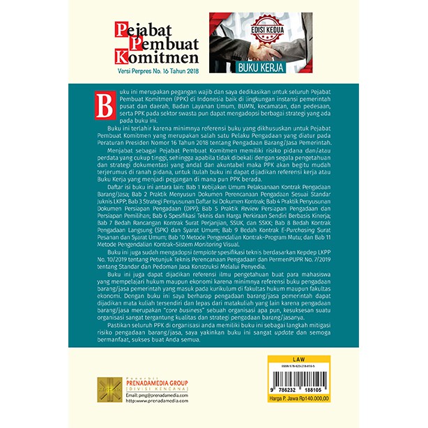 BUKU KERJA PEJABAT PEMBUAT KOMITMEN Edisi Ketiga - Agus Arif Rakhman #P-3