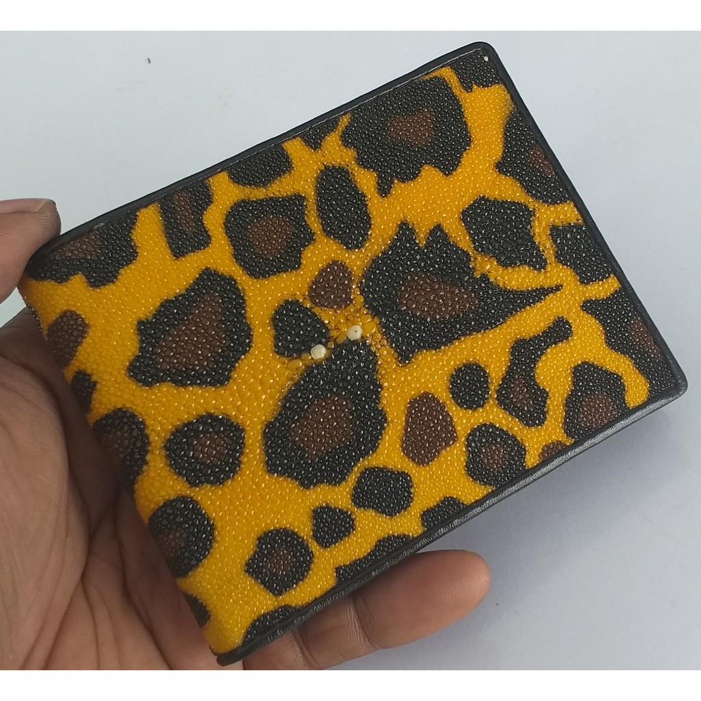 DOMPET PRIA KULIT ASLI IKAN PARI MOTIF LEOPARD