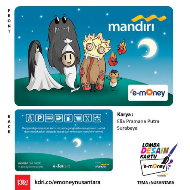 Mandiri eMoney The Momox ORI /Like eTOLL Tapcash Flazz or Brizzi