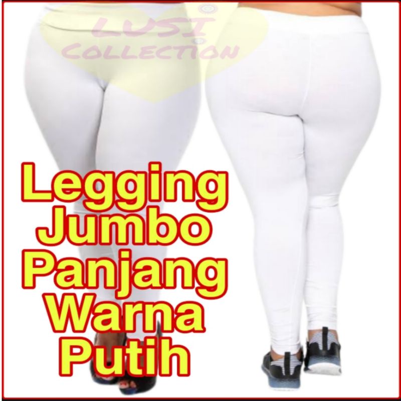 Legging Super Jumbo Panjang Warna Putih All Size