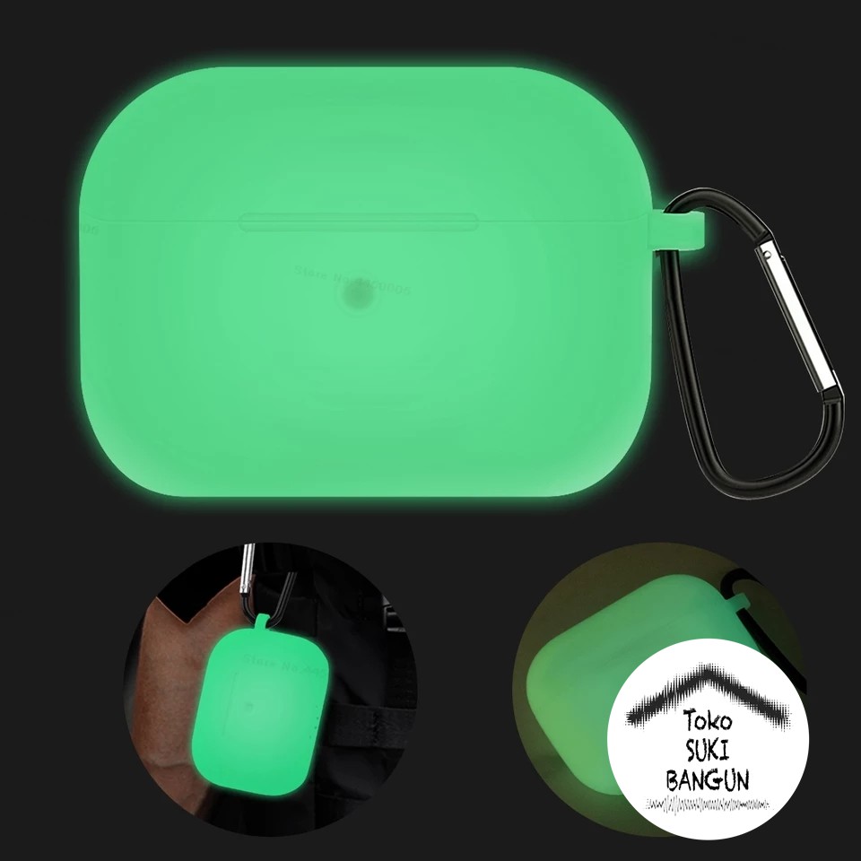 Airpods Pro Case Rubber Soft Silicone GLOW IN THE DARK Pouch Protector