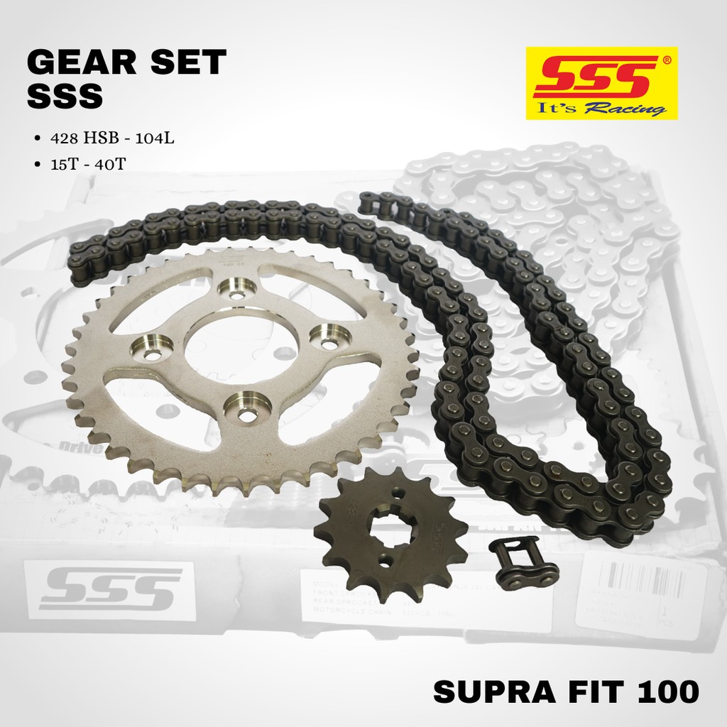 Gear gir paket set SSS Supra fit Supra x 428 15 40