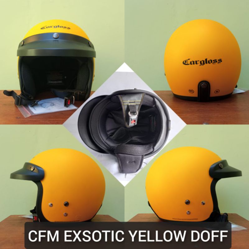 HELM CARGLOSS CFM &quot;ORI&quot; - KUNING (DOFF / METALIC / FERRARI)