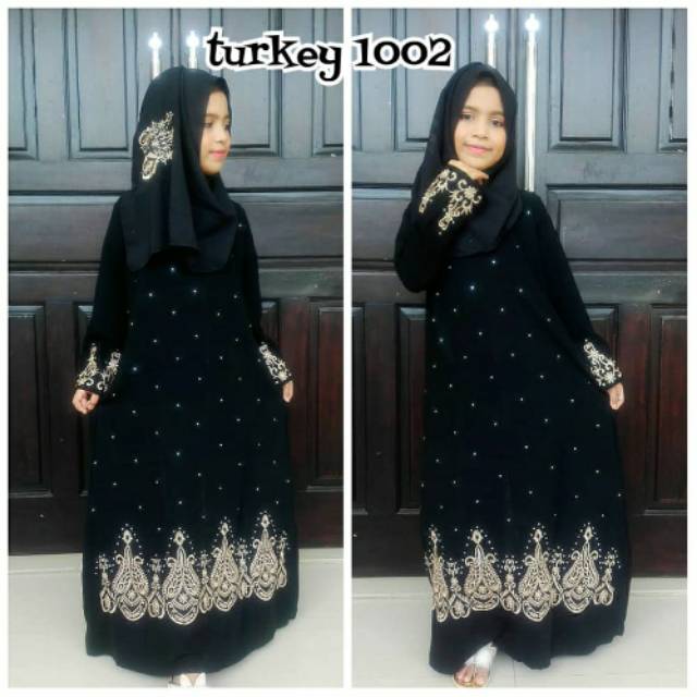 EXCLUSIVE ABAYA ANAK TURKEY 1002 BEST SELLER ABAYA HITAM