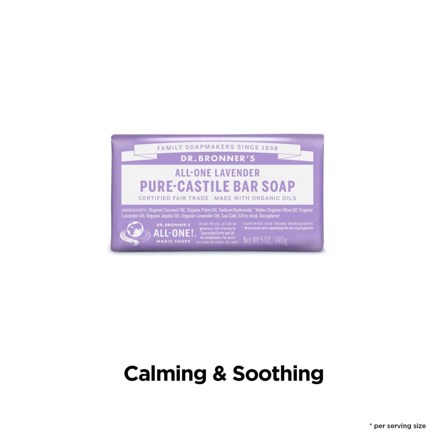 Dr Bronners Pure-Castile Bar Soap - Lavender