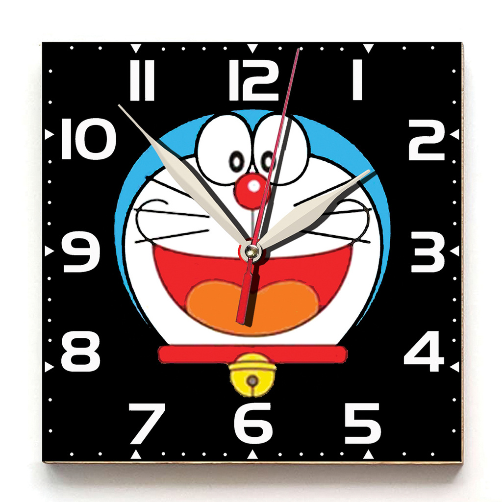 JAM DINDING UNIK KARAKTER DORAEMON 4 . KAYU 30x30