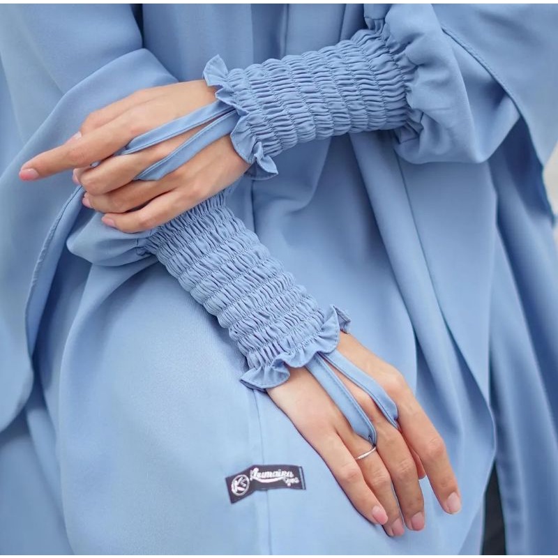 Jilbab Jumbo Syari French khimar lengan Smock Ring