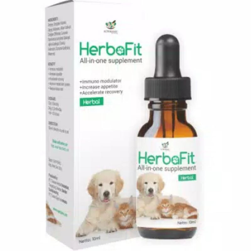 Herbafit 10ml / Multivitamin Suplement Anjing Kucing / Penambah Nafsu Makan Kucing Anjing