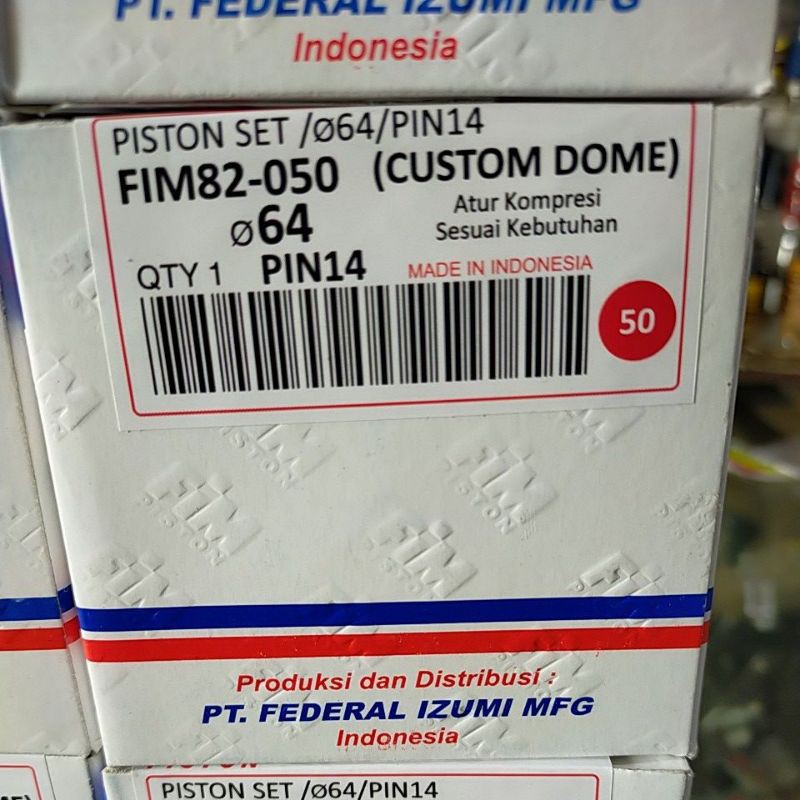 Piston seher set mentah crf klx dtracker 150 jupiter mx nmax vixion 63,5 64 64,5 65 pin 14 fim 82-OS 50 ( 64MM)
