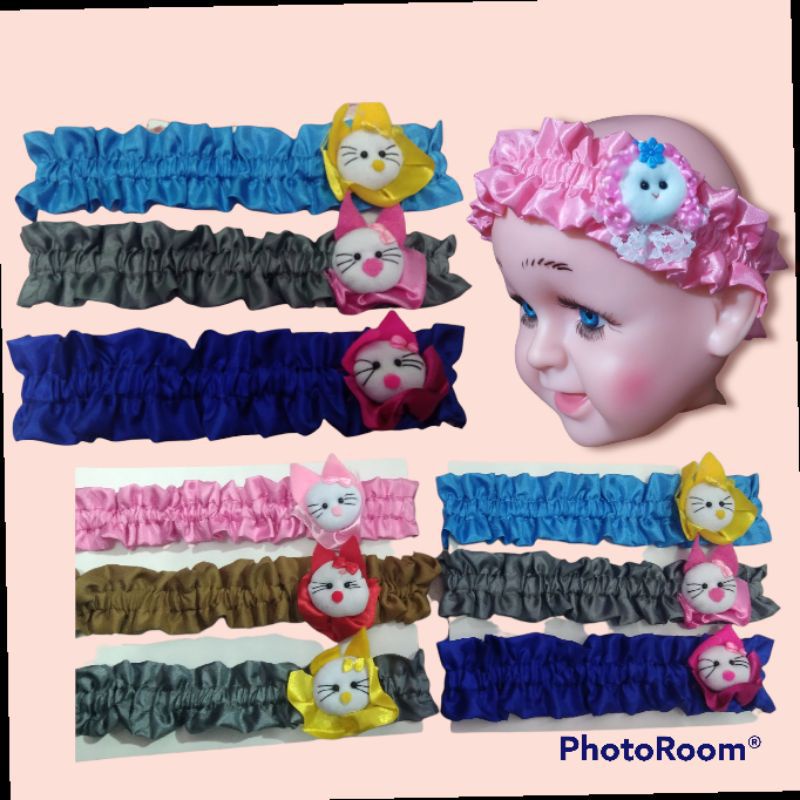 Bando rufle bayi/ bandana anak +boneka