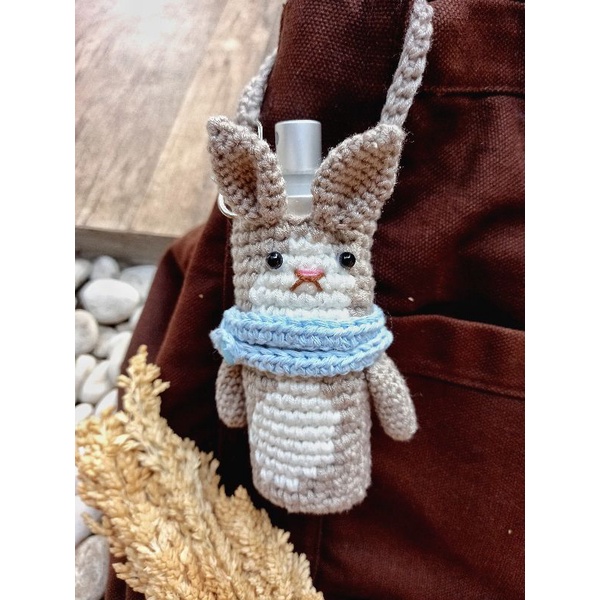 Tempat hand sanitizer spray rajut/hand sanitizer holder karakter#gantungan hand sanitizer bunny
