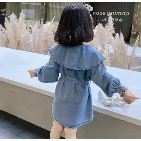 (LOLI-JKT) BD-129 DRESS ANAK CEWEK FULL JEANS LEMBUT