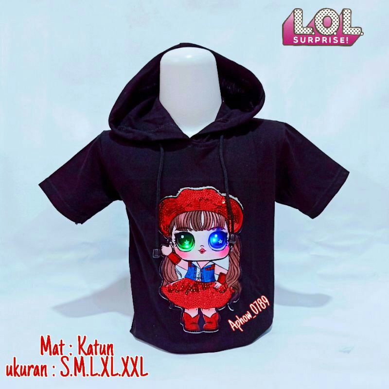 baju anak perempuan LOL LED bisa nyala baju kaos anak kaos hoodie anak perempuan atasan anak