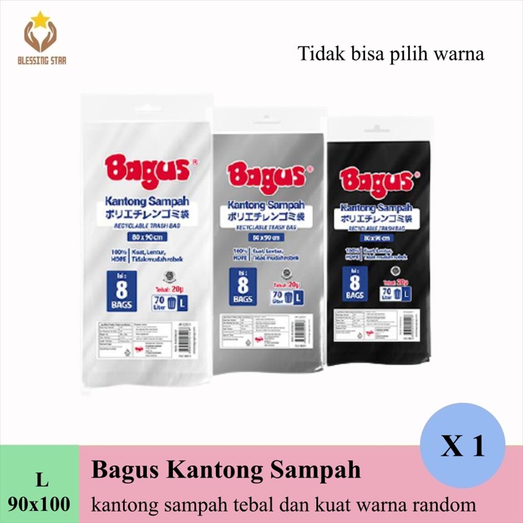 Bagus Kantong Sampah L 8 Uk 80x90 70 liter Plastik Sampah dapur