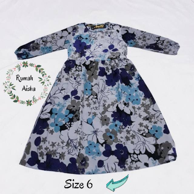 Dress Anak Perempuan motif baby & kids by amio Size 6