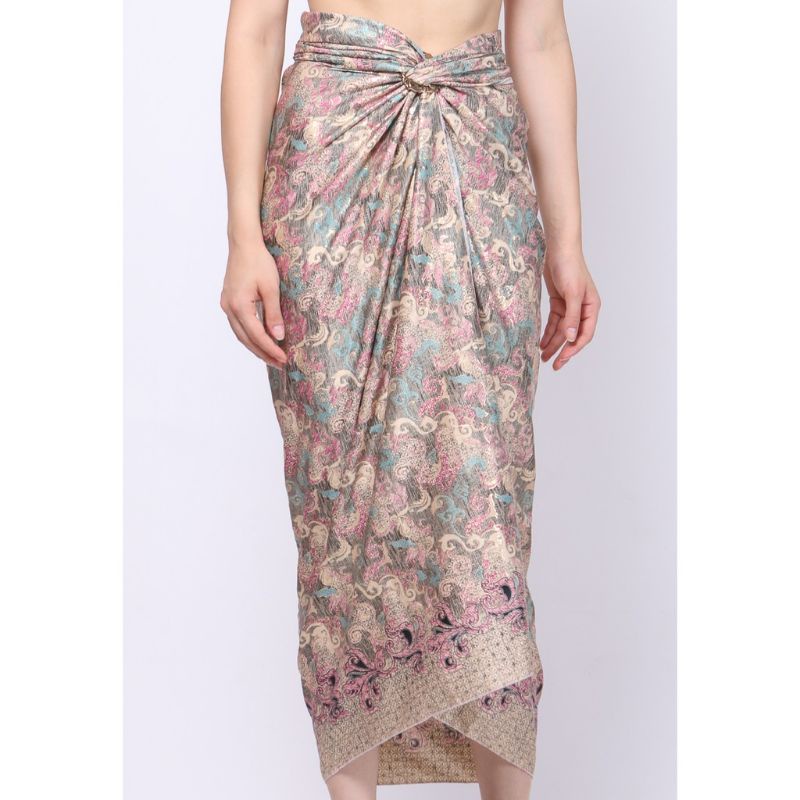 Couple rok lilit batik dengan kemeja//couple batik pink mewah//rok lilit batik//rok ikat/rok kebaya