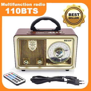 Radio Portabel 110BTS Retro FM/AM/SW Radio Speaker System dengan BT USB TF Card Player 100% ORI