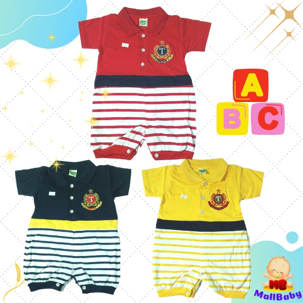 Romper Bayi laki Laki 0- 6 Bulan Baju Bayi Laki Laki 3-9 Bulan Murah Tompege Collar