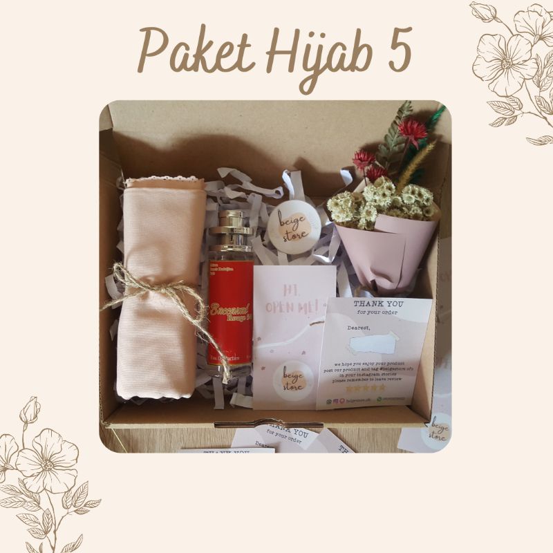 

Paket Hijab 5 - Hijab Gift Box / Hampers Hijab Voal / Parfume / Hadiah Ulang Tahun / Wisuda
