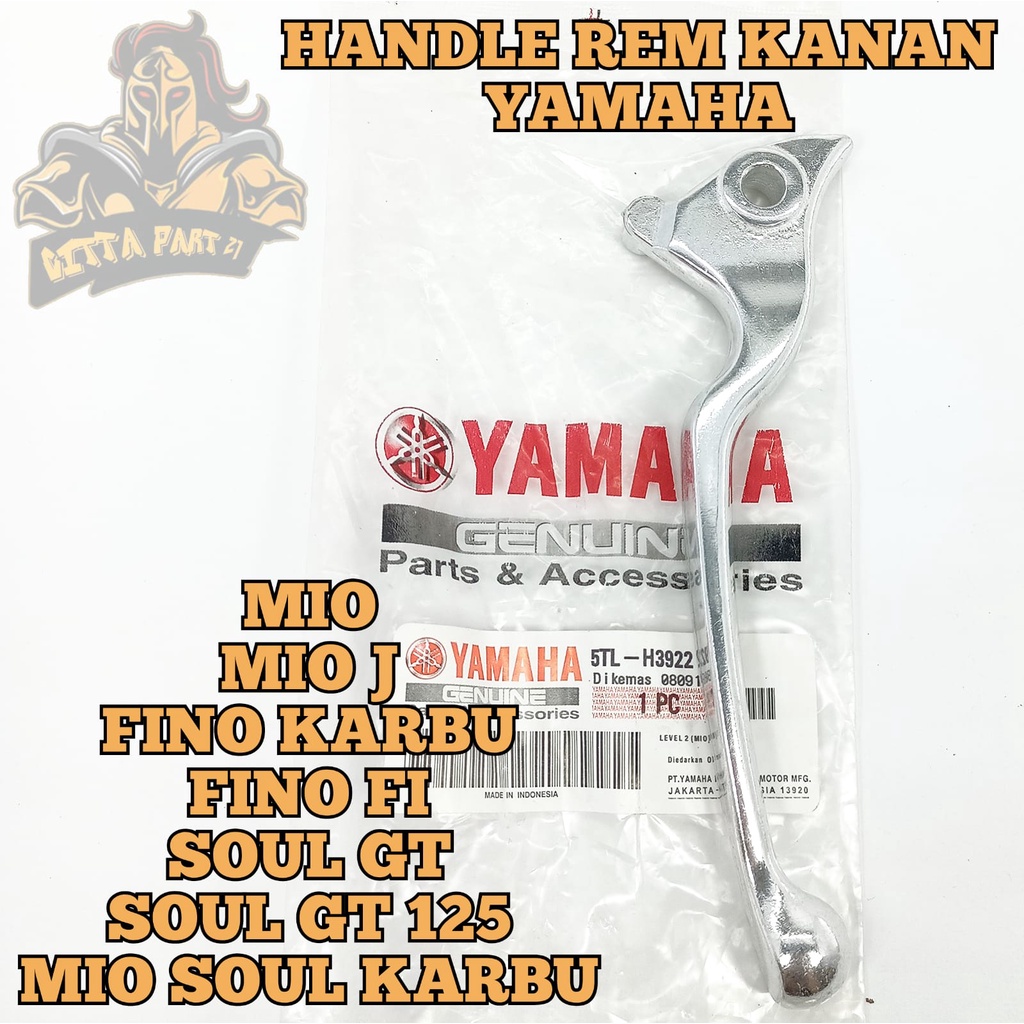 HANDLE HANDEL REM KANAN YAMAHA KUALITAS ASLI ORIGINAL YAMAHA YGP PRESISI TIDAK MUDAH PATAH DAN AWET MIO MIO J FINO KARBU SOUL GT SOUL GT 125 MIO SOUL KARBU