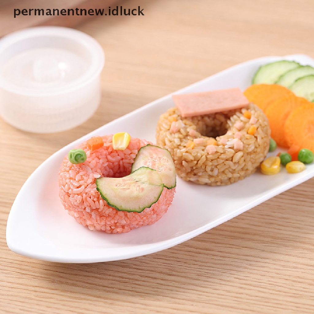 Cetakan Pembuat Bola Nasi Donat Sushi DIY Bentuk Bulat Model Tekan Anti Lengket