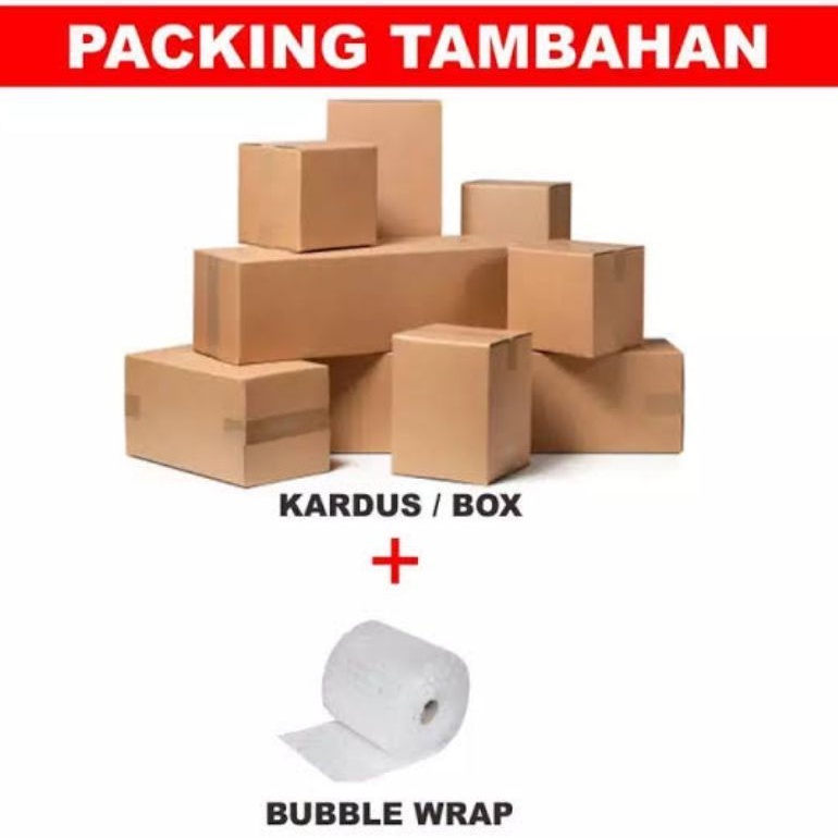 

Tambahan Packing kardus dan Buble wrap