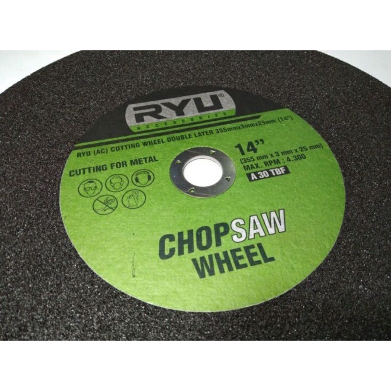 RYU Grinding Wheel 14 Inch Batu Potong Besi 14&quot; Cutting Wheel For Metal Double Layer