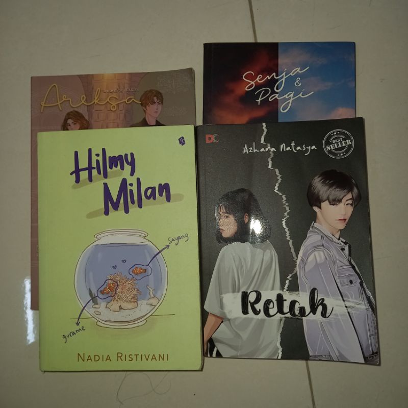 NOVEL WATTPAD — Jual novel preloved AREKSA, HILMY MILAN, RETAK, SENJA & PAGI