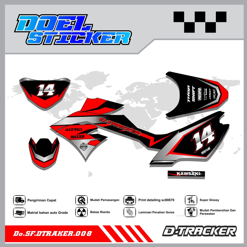 Sticker Striping Semifull CRF 150L List Variasi Hologram Pelangi,Crome Doel  008