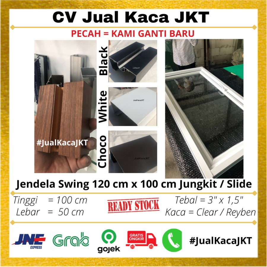 Kusen Jendela Aluminium 100cm x 50cm