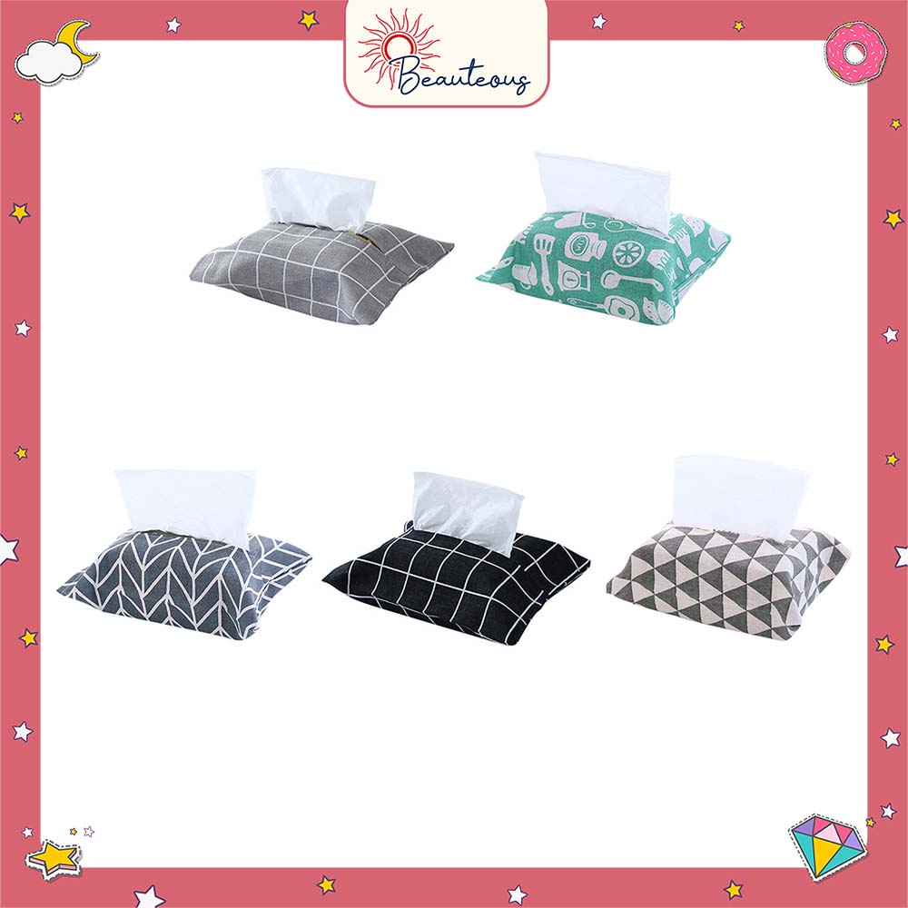 Tempat Tisu Kotak Penyimpanan Tissue Masker Bahan Kain