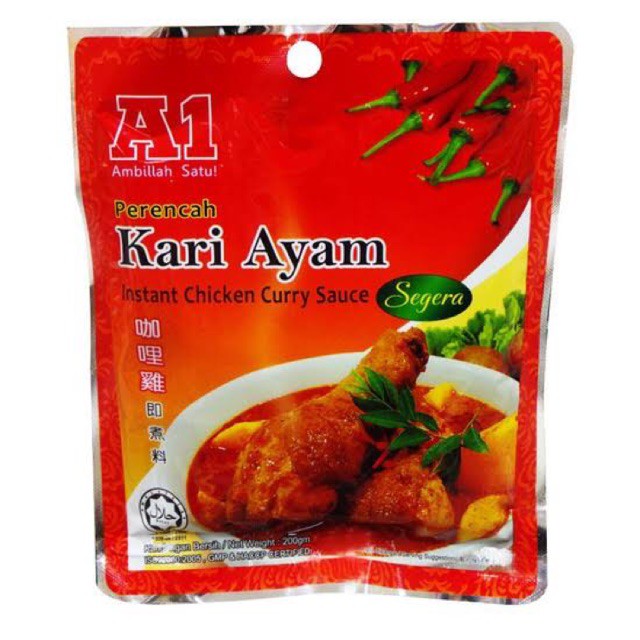 A1 Instant Chicken Curry Sauce Bumbu Kari Ayam Perencah Kari Ayam 200gr