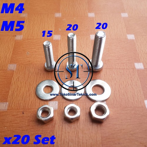 x30 Set Baut Mur Ring M3 isi 30 Set maut M3